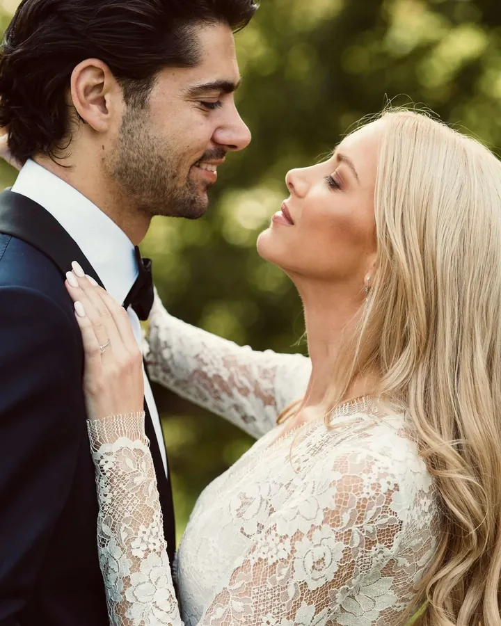 Elizabeth and Sacha on their wedding day