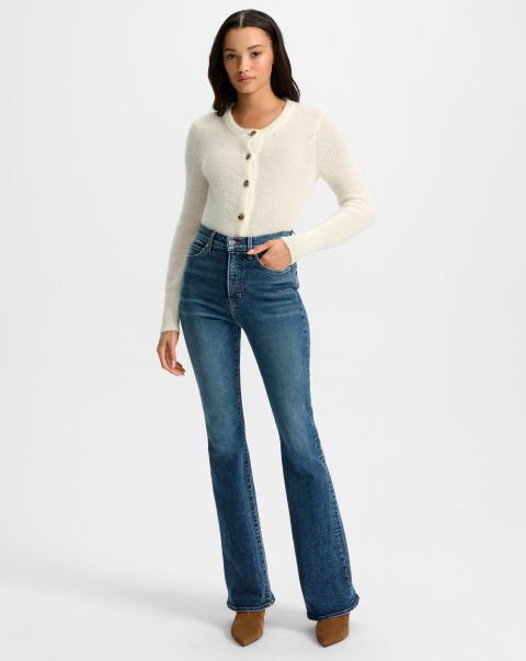 Veronica Beard Beverly Skinny-Flare Jean - Bright Blue