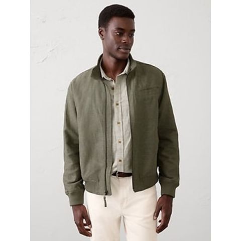 Banana Republic Factory Linen-Blend Bomber