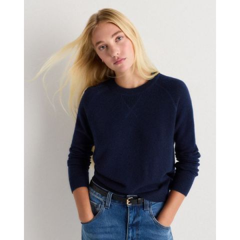 Quince Mongolian Cashmere Shrunken Crewneck Sweater