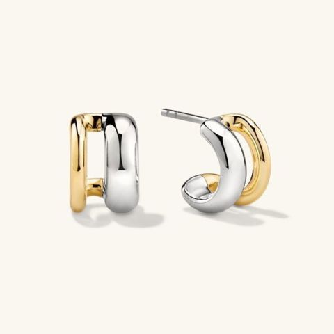 Mejuri Duet Mixed Huggie Hoops Earrings