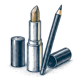 A lipstick and a lip liner