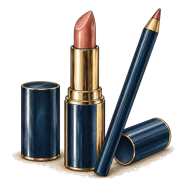 A lipstick and a lip liner