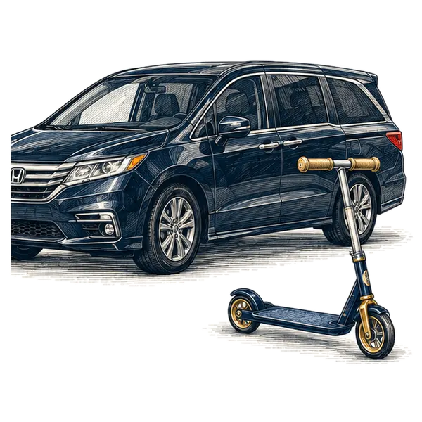 A scooter and a set of keys